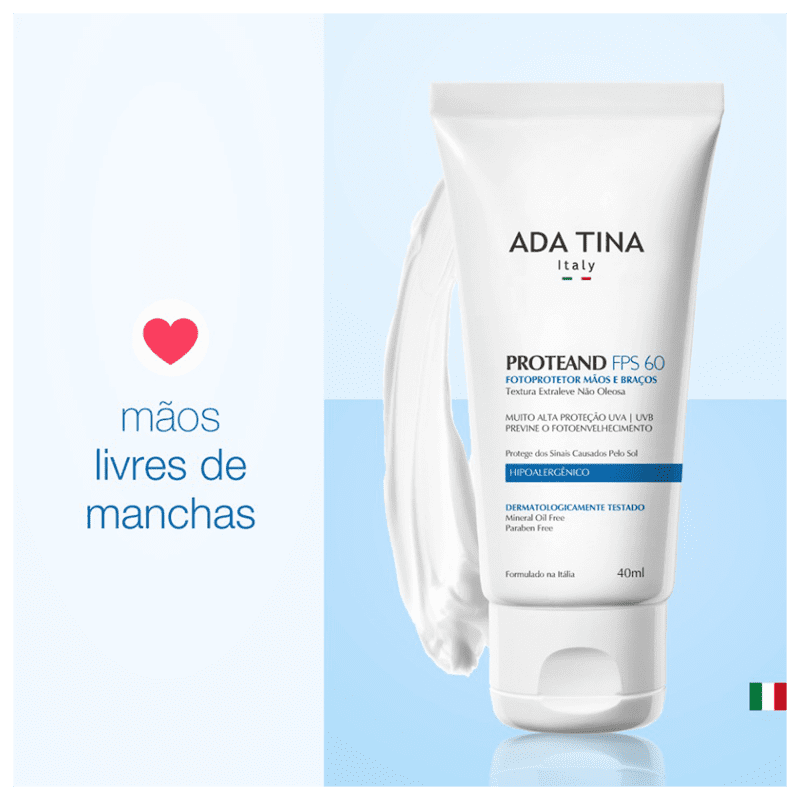Ada Tina Proteand Mãos e Braços FPS60 - Protetor Solar 40ml