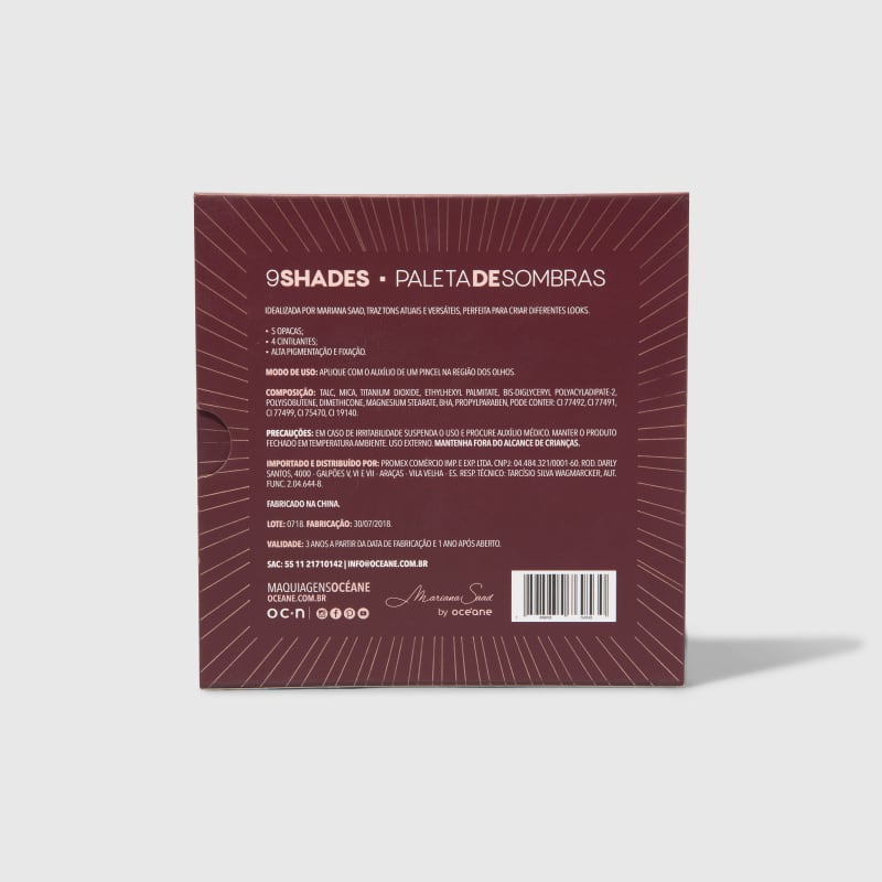 Paleta de Sombras Mariana Saad - 9 Shades
