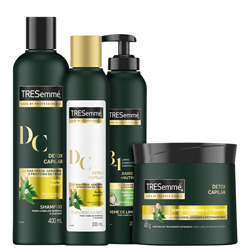Kit TRESemmé Detox Capilar Detox Baixo Poo (4 Produtos)