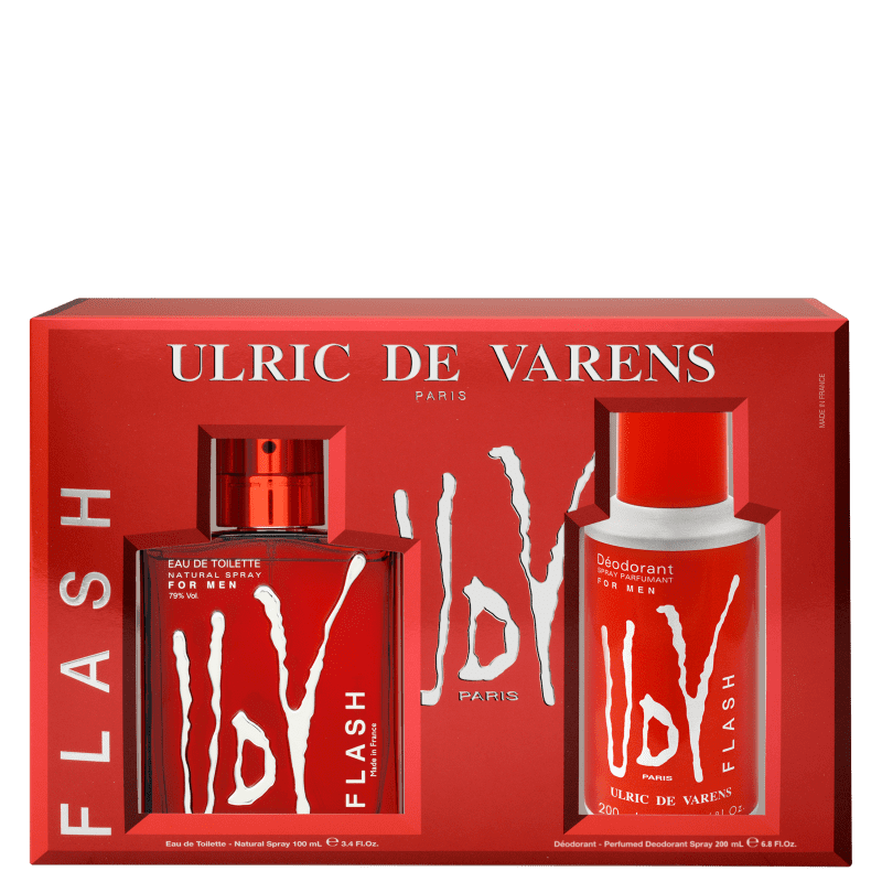 Conjunto UDV Flash Ulric de Varens Masculino - Eau de Toilette 100ml + Desodorante 200ml