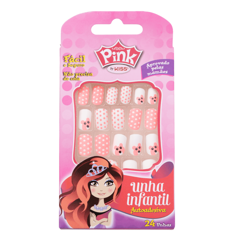 Kiss New York Pink Infantil Color Change Urso - Unhas Postiças