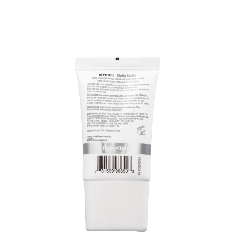 Kiss New York Ruby Kisses Retoque Nunca Mais HD Efeito Matte - Primer 20g