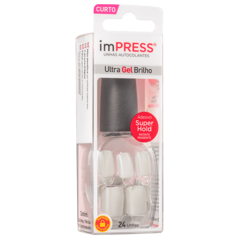 Kiss New York Impress Curta Grey Syrup - Unhas Postiças