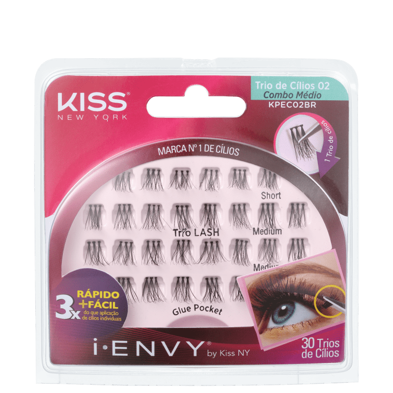 Kiss New York i-Envy Trio 02 Médio - Cílios Postiços 2g