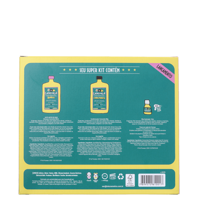 Kit Lola Cosmetics Camomila (3 Produtos)