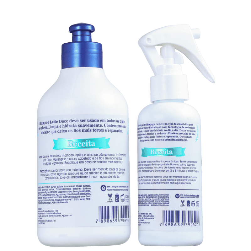 Kit Retrô Cosméticos Leite Doce Relâmpago (2 Produtos)