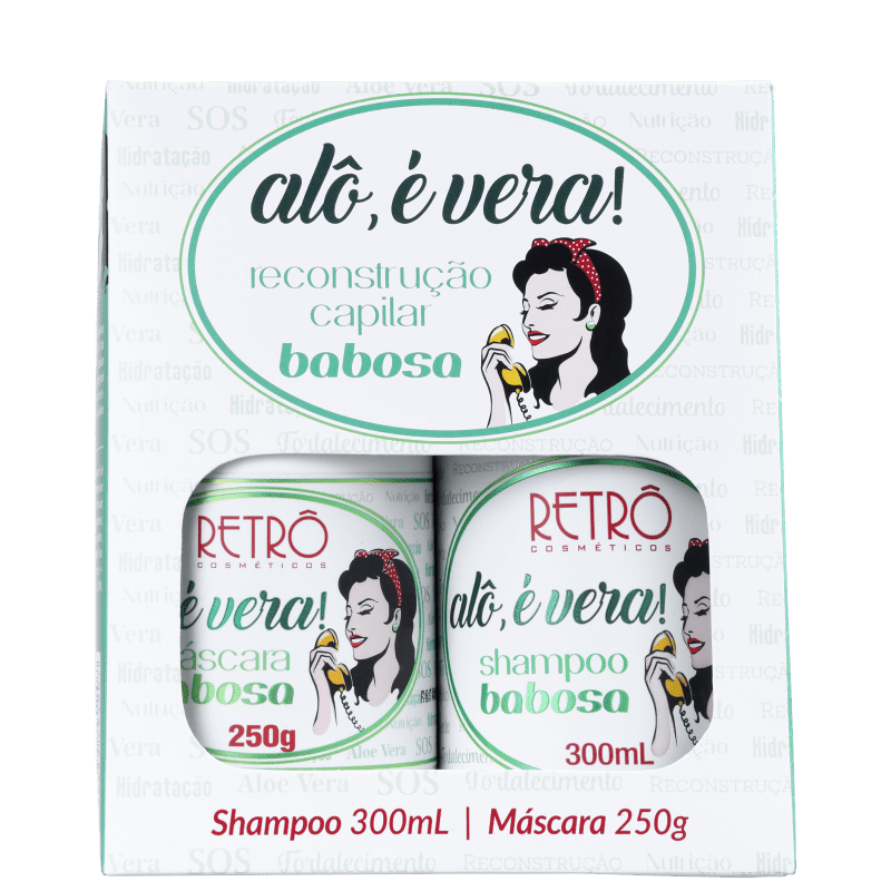 Kit Retrô Cosméticos Alô, É Vera! Babosa Tratamento (2 Produtos)