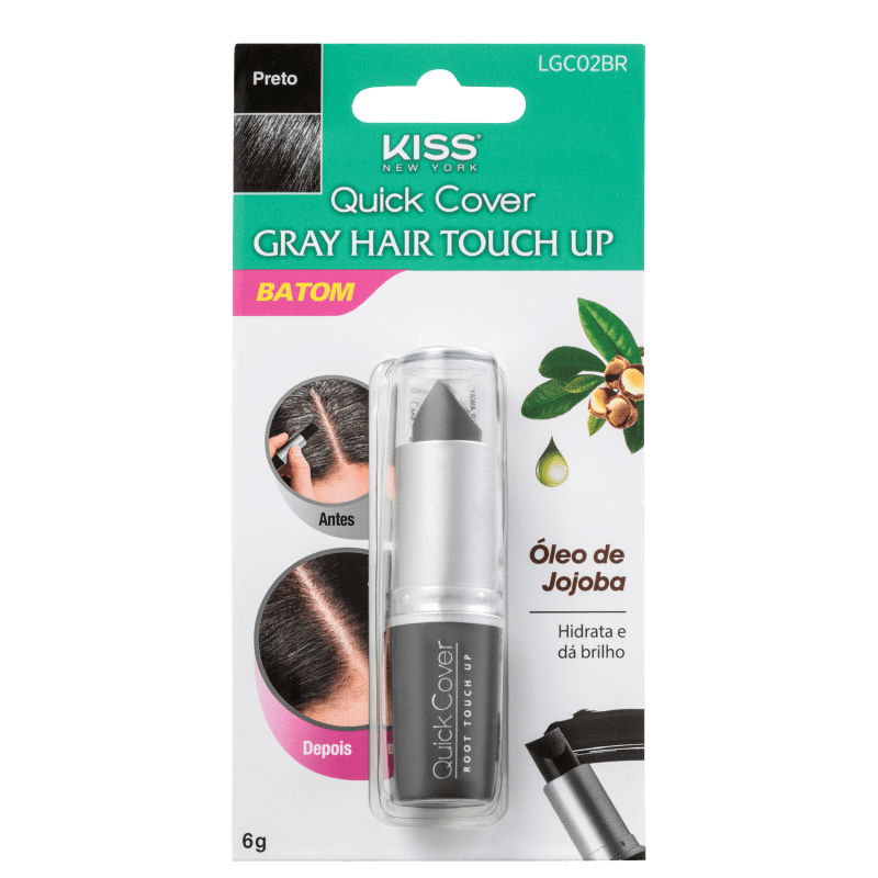 Kiss New York Gray Hair Touch Up Batom Preto - Corretivo de Raiz 6g