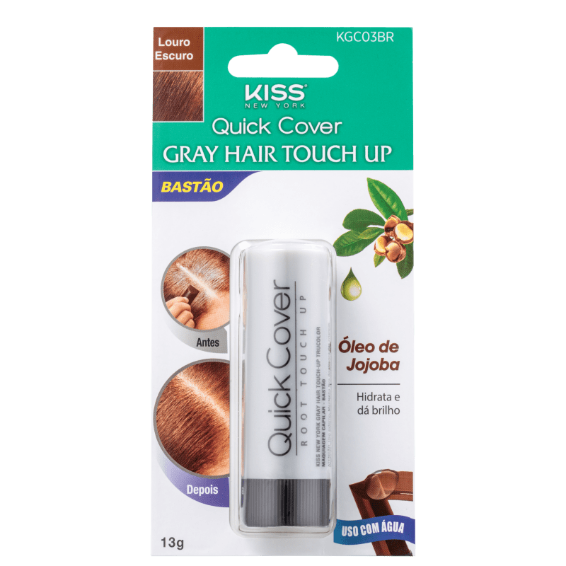 Kiss New York Gray Hair Touch Up Bastão Louro Escuro - Corretivo de Raiz 13g