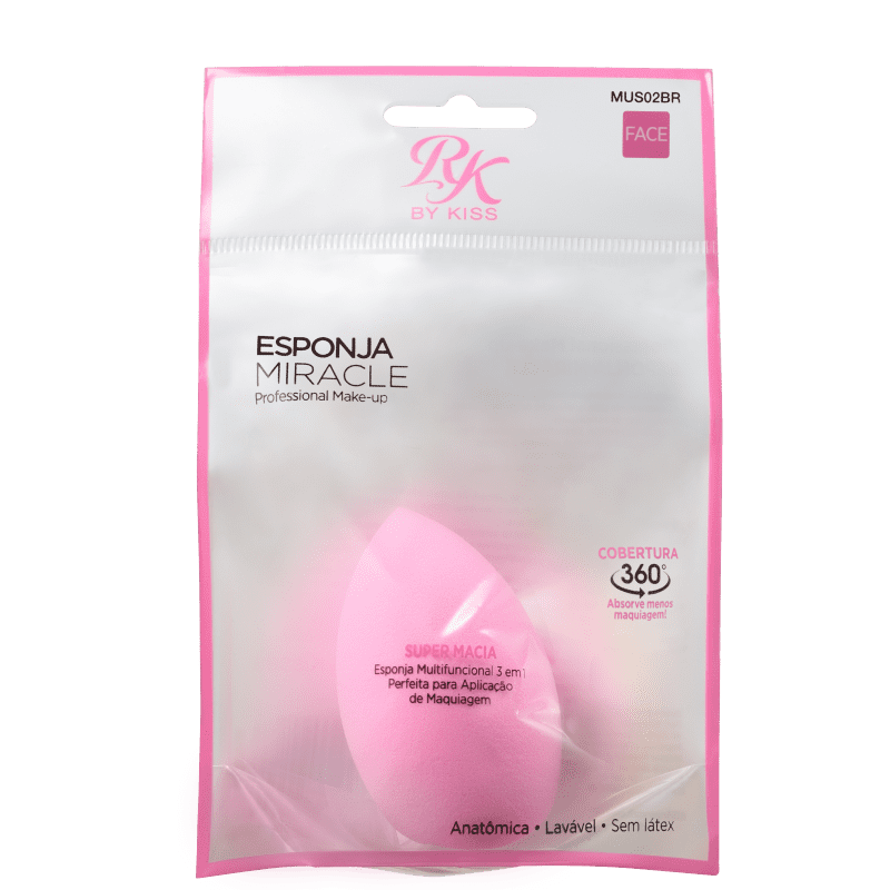 Kiss New York Ruby Kisses Blending Miracle com Cabo - Esponja para Maquiagem 12g