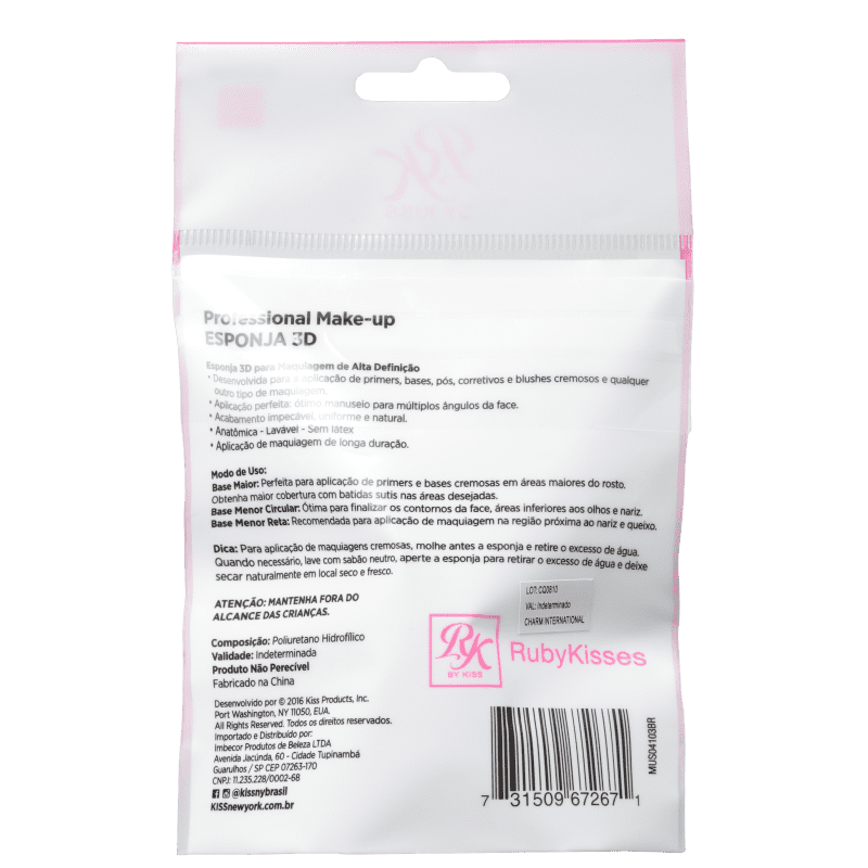Kiss New York Ruby Kisses Blending 3D - Esponja para Maquiagem 12g
