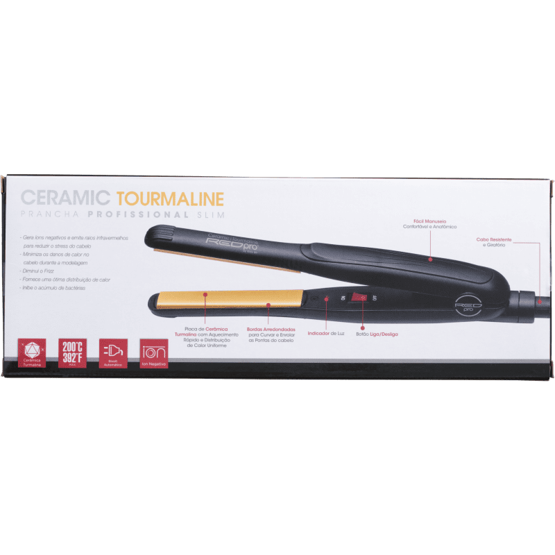 Kiss New York Red Pro Ceramic Tourmaline - Prancha de Cabelo 261g