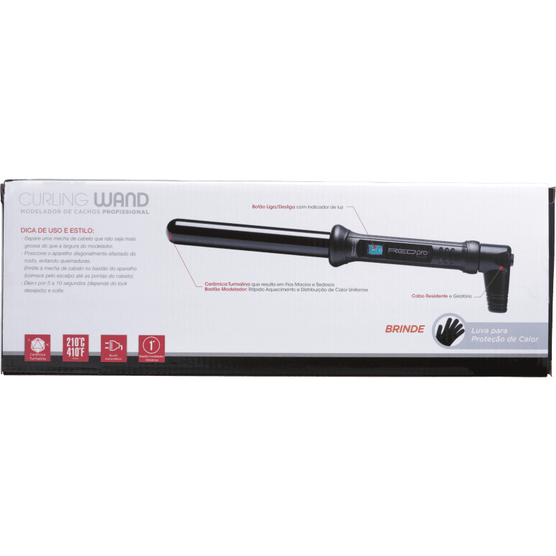 Kiss New York Red Pro Curling Wand - Modelador de Cachos 239g