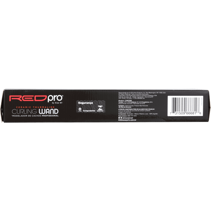 Kiss New York Red Pro Curling Wand - Modelador de Cachos 239g