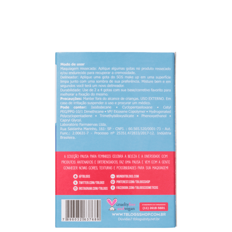 Bruna Tavares Pausa para Feminices SOS Make Up - Diluidor de Maquiagem 10ml