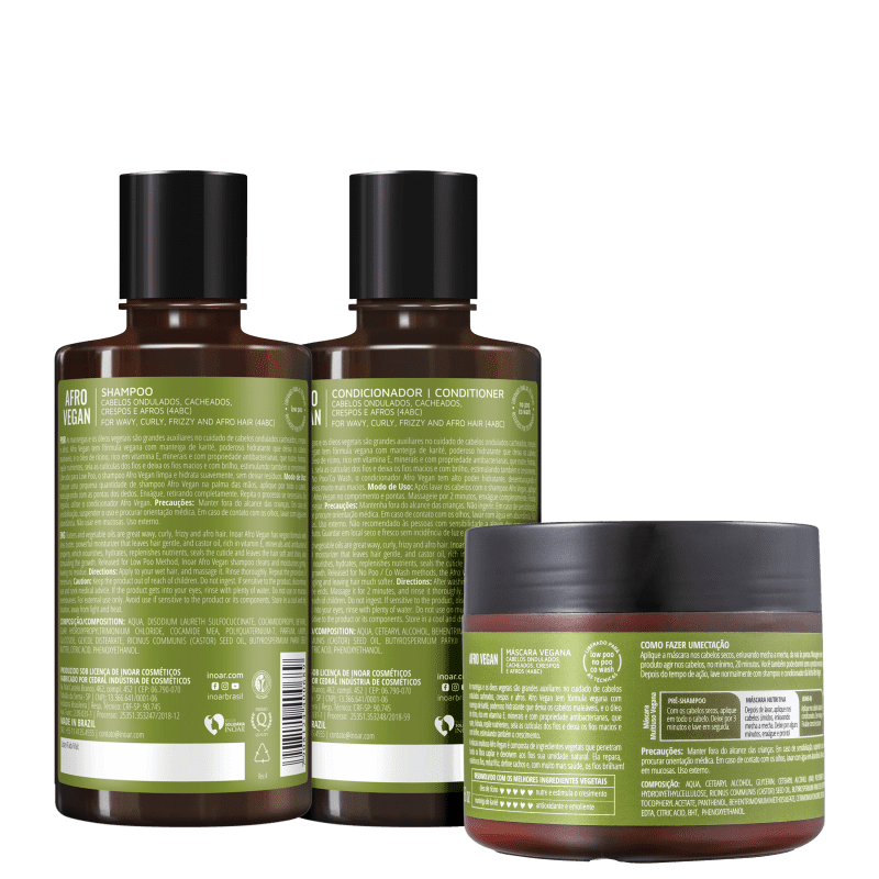 Kit Inoar Afro Vegan Trio (3 Produtos)
