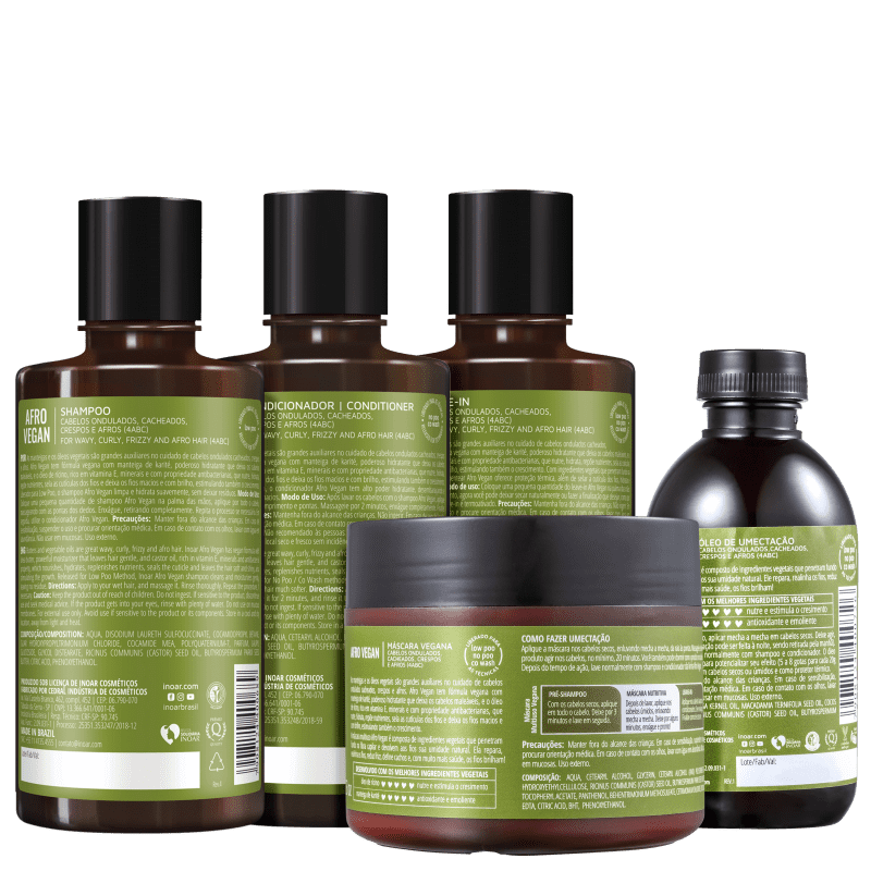 Kit Inoar Afro Vegan Full (5 Produtos)