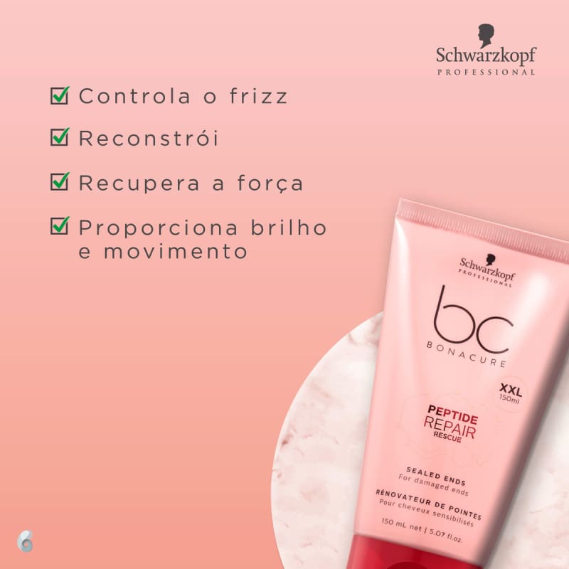 Schwarzkopf Professional BC Bonacure Peptide Repair Rescue Sealed Ends - Reparador de Pontas 150ml