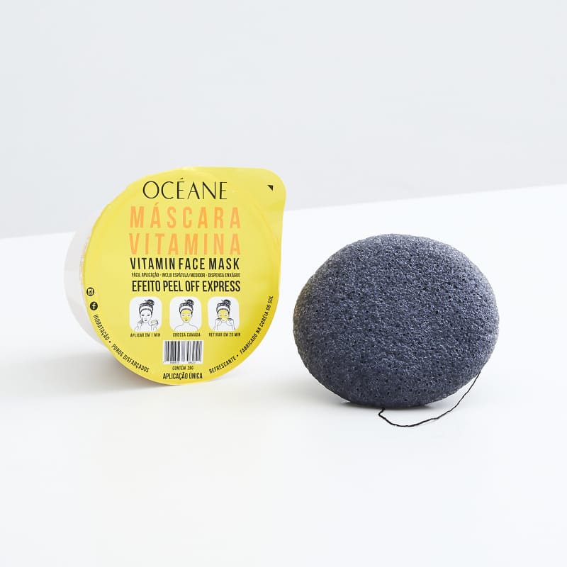 Kit Máscara Vitamina e Esponja de banho Konjac