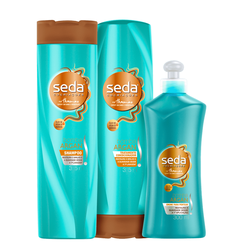 Kit Seda Bomba Argan Trio (3 Produtos)