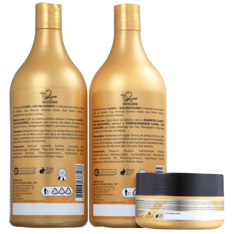 Kit G.Hair +Que Necessário Hidratação (3 Produtos)