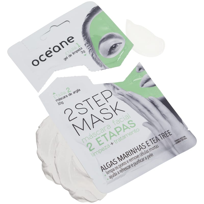 2 Step Mask - Máscara Facial Algas Marinhas e Tea Tree