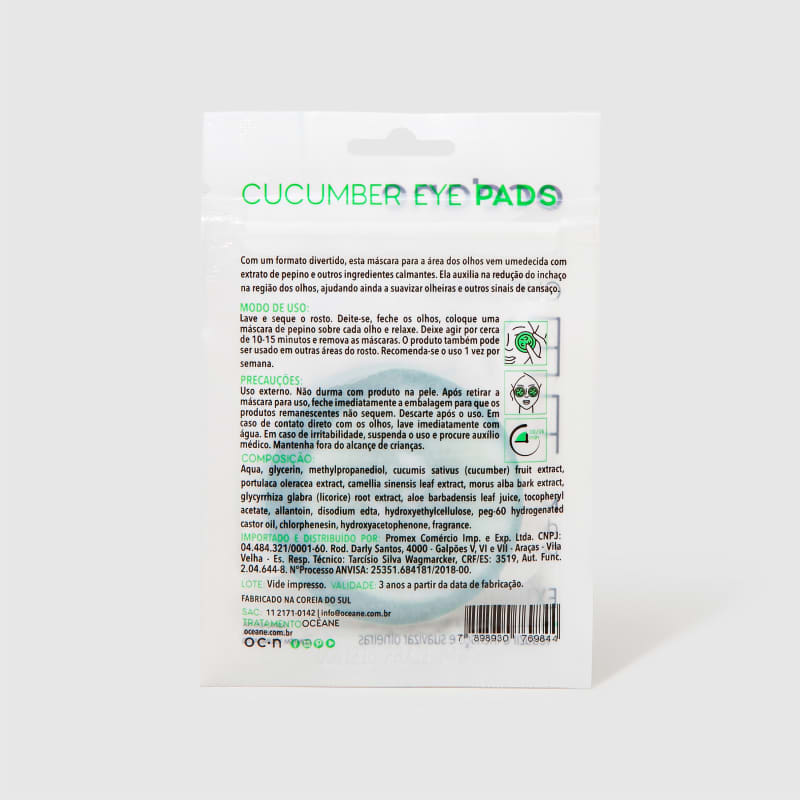 Cucumber Eye Pads - Máscara de Pepino para os Olhos