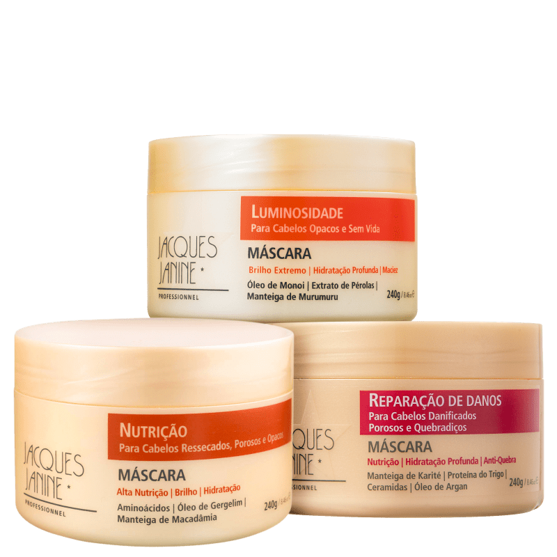 Kit Jacques Janine Professionnel Cronograma Capilar Pós-Química (3 Produtos)