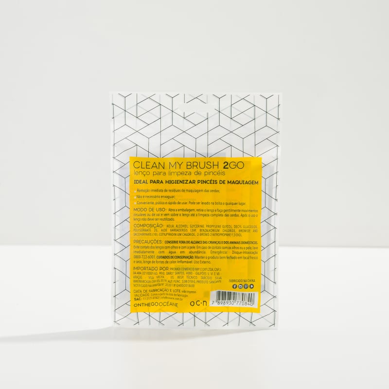 Clean My Brush 2 GO - Lenço para Limpeza de Pincéis 6UN