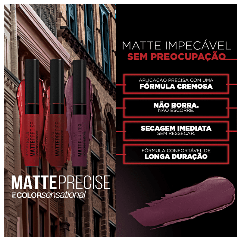 Maybelline Color Sensational Matte Precise Ritmo Proibido - Batom Líquido 5,5ml