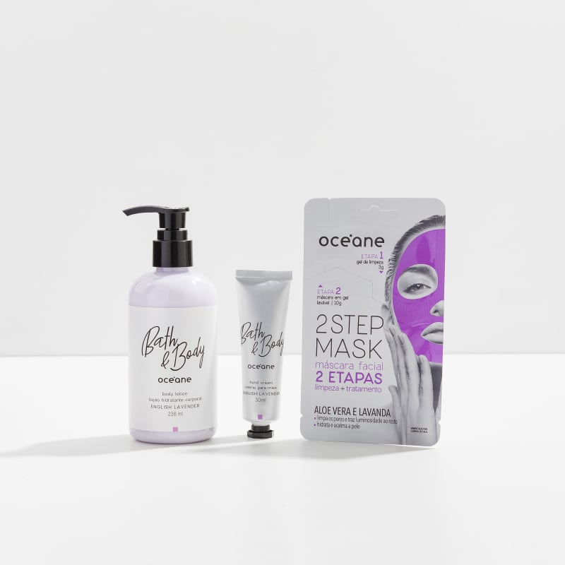 Kit English Lavender + Máscara Facial Aloe Vera e Lavanda