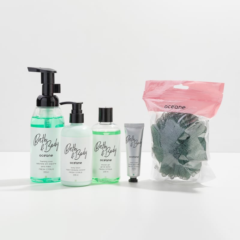 Kit Bath & Body Fresh Citrus Completo + Esponja de Banho