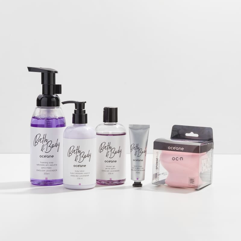 Kit Bath & Body English Lavender Completo + Esponja Octopus Plus