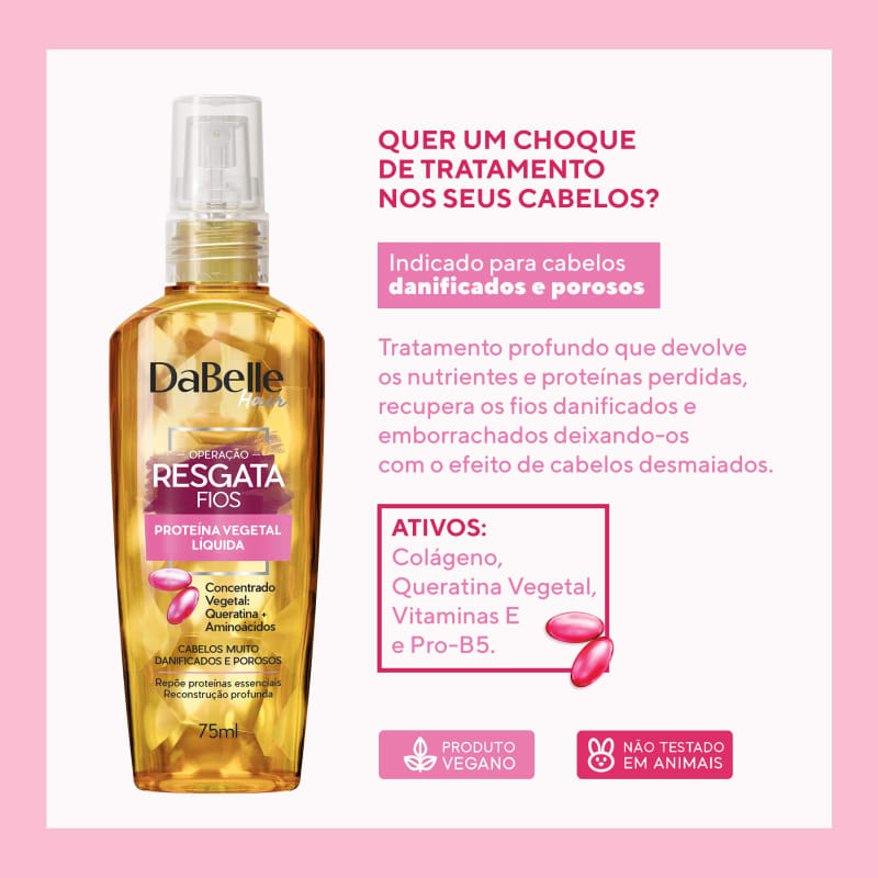 DaBelle Hair Resgata Fios Queratina Líquida - Fluído de Tratamento 75ml