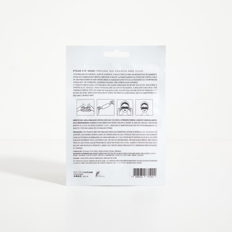 Steam Eye Mask - Máscara que Esquenta para Olhos 1UN