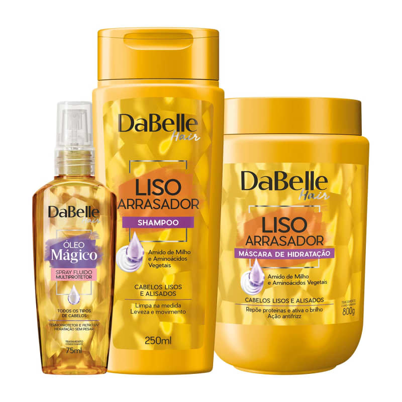 Kit DaBelle Hair Liso Arrasador Multiprotetor Trio (3 Produtos)