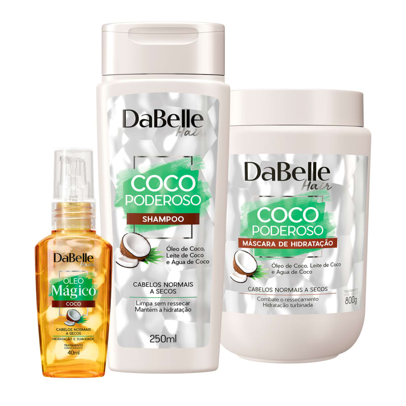 Kit DaBelle Hair Coco Poderoso e Mágico Trio (3 Produtos)