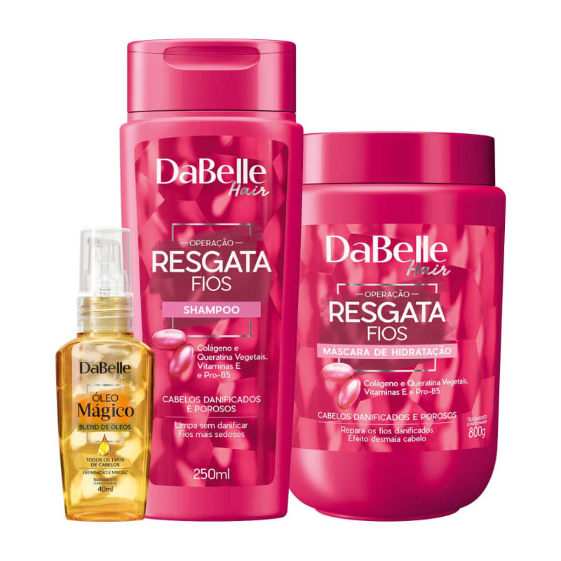 Kit DaBelle Hair Resgata Fios Blend Trio (3 Produtos)