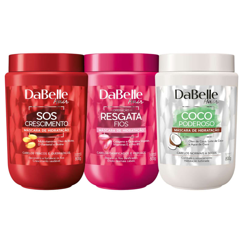 Kit DaBelle Hair Cronograma Capilar (3 Produtos)