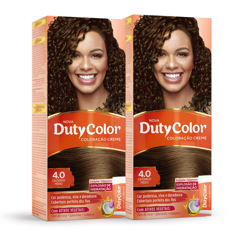 Kit DutyColor 4.0 Castanho Médio Duo - Coloração Permanente (2 Unidades)