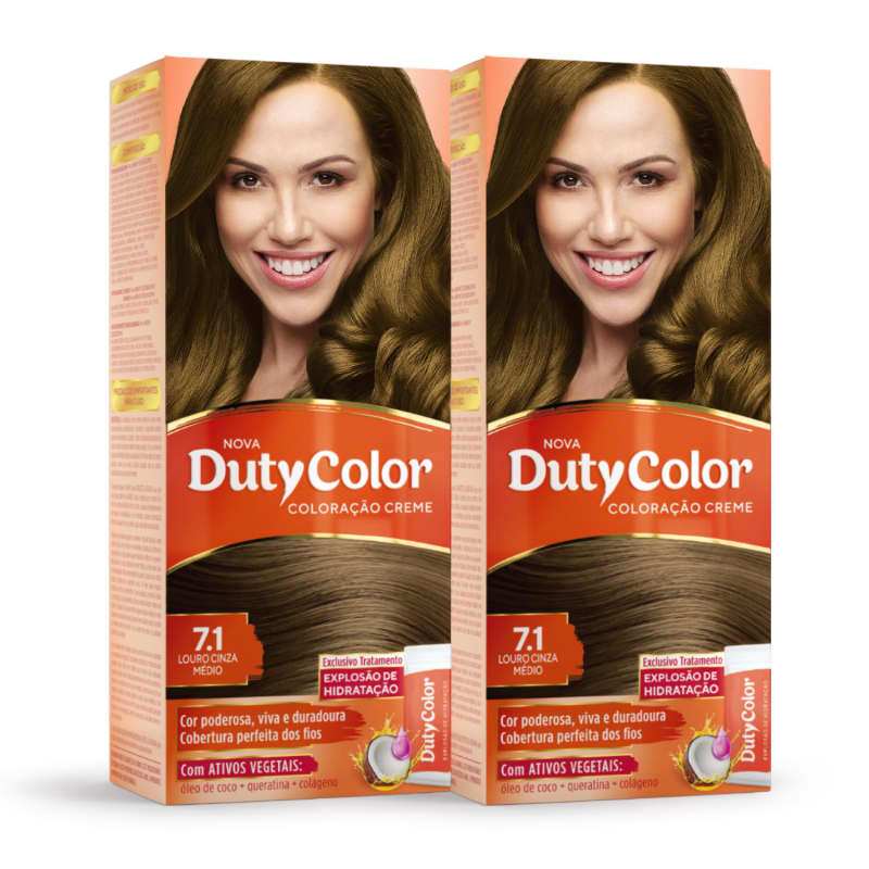 Kit DutyColor 7.1 Louro Cinza Médio Duo - Coloração Permanente (2 Unidades)