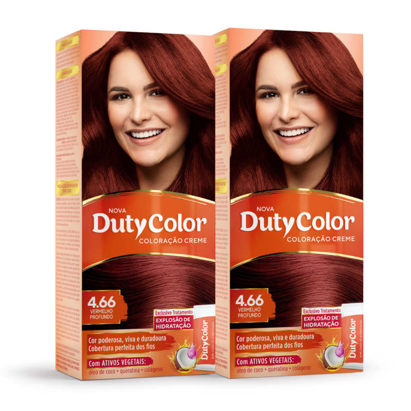 Kit DutyColor 4.66 Vermelho Profundo Duo - Coloração Permanente (2 Unidades)