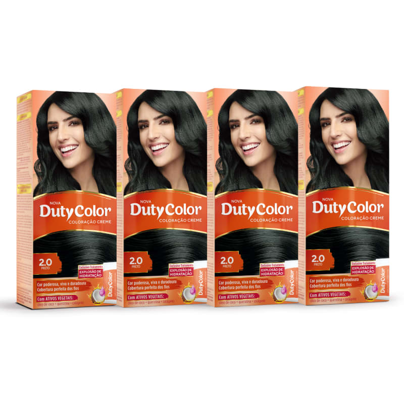 Kit DutyColor 2.0 Preto Full - Coloração Permanente (4 Unidades)