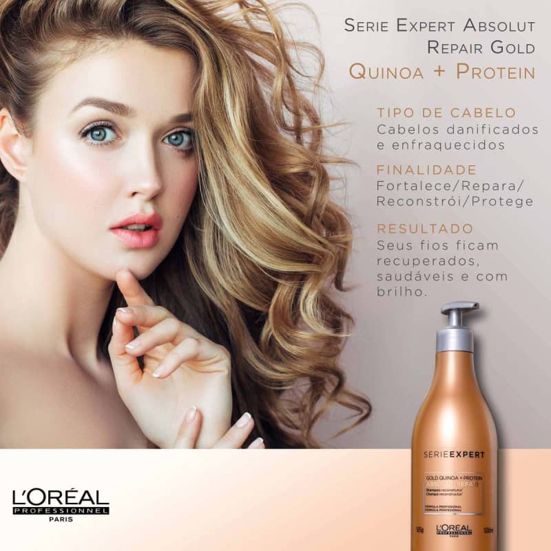 L'Oréal Professionnel Serie Expert Absolut Repair Gold Quinoa + Protein - Shampoo 500ml