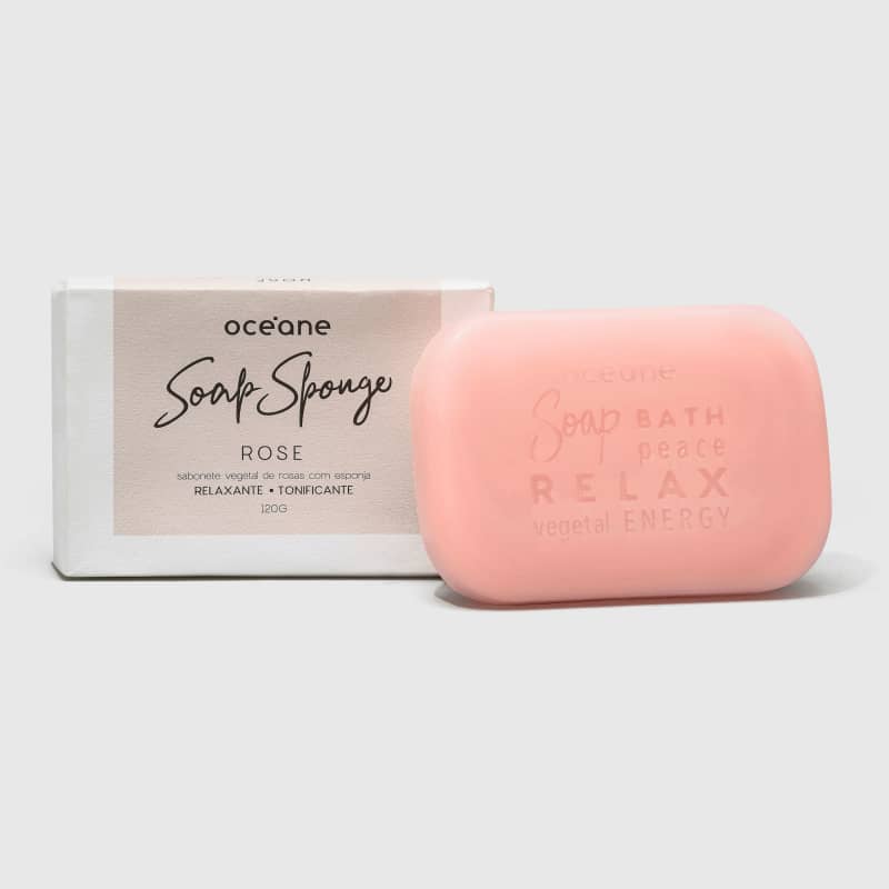 Rose Soap Sponge - Sabonete Vegetal de Rosas com Esponja 120g