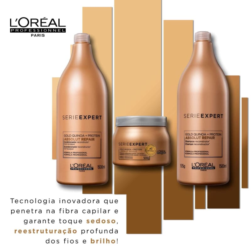 Kit L'Oréal Professionnel Serie Expert Absolut Repair Gold Quinoa + Protein Salon Trio (3 Produtos)