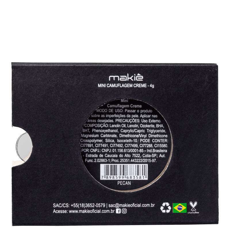Makiê Mini Camuflagem Creme Pecan - Corretivo 4g