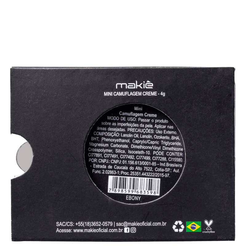 Makiê Mini Camuflagem Creme Ebony - Corretivo 4g