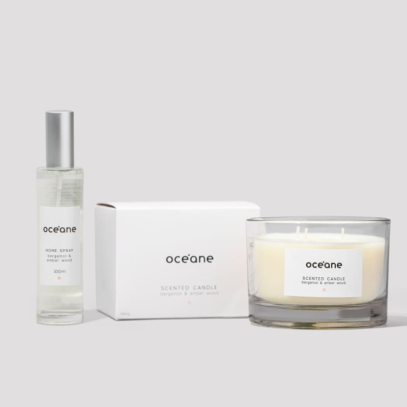 Kit Vela Grande + Home Spray Bergamota e Âmbar