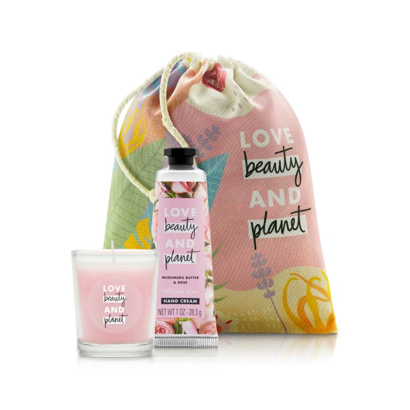 Kit Love Beauty and Planet Creme de Mão Delicious Glow e Vela (3 produtos)